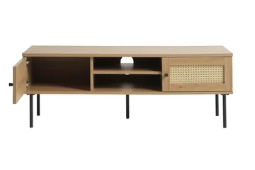 Cyndy Gulvstående TV-bænk 120 cm med Opbevaring i Lyst Træ - Beige - Møbler - TV borde & mediemøbler - TV-borde