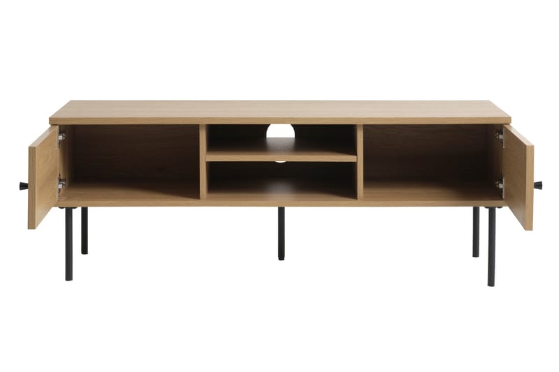Cyndy Gulvstående TV-bænk 120 cm med Opbevaring i Lyst Træ - Beige - Møbler - TV borde & mediemøbler - TV-borde