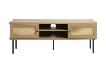 Cyndy Gulvstående TV-bænk 120 cm med Opbevaring i Lyst Træ - Beige - Møbler - TV borde & mediemøbler - TV-borde