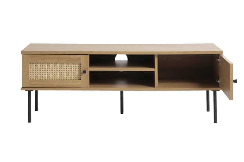 Cyndy Gulvstående TV-bænk 120 cm med Opbevaring i Lyst Træ - Beige - Møbler - TV borde & mediemøbler - TV-borde