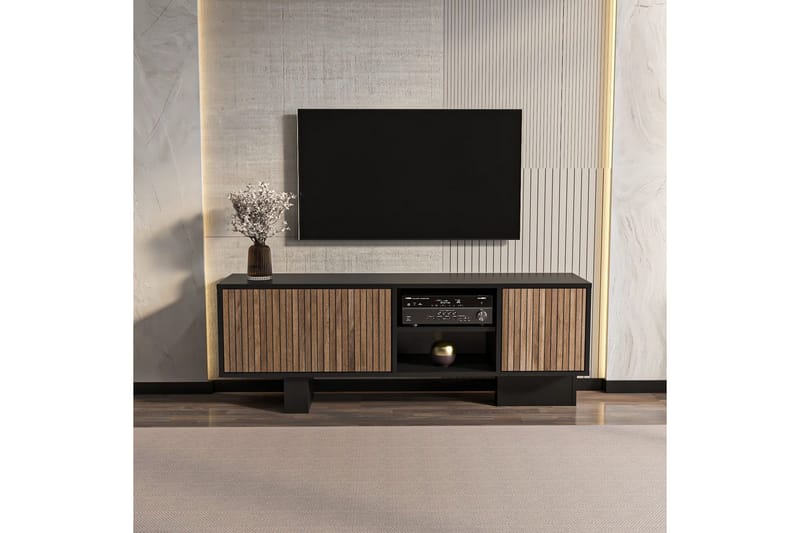 Dargaville TV-bænk 150 cm - Sort/Brun - Møbler - TV borde & mediemøbler - TV-borde