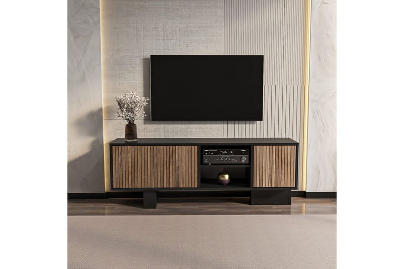 Dargaville TV-bænk 150 cm - Sort/Brun - Møbler - TV borde & mediemøbler - TV-borde