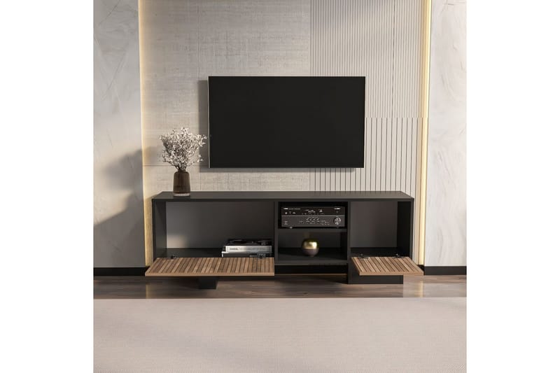 Dargaville TV-bænk 150 cm - Sort/Brun - Møbler - TV borde & mediemøbler - TV-borde