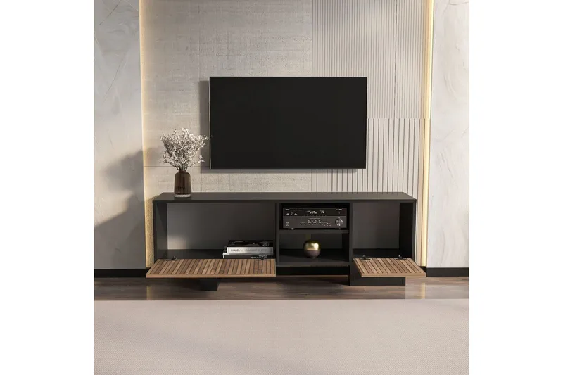 Dargaville TV-bænk 150 cm - Sort/Brun - Møbler - TV borde & mediemøbler - TV-borde