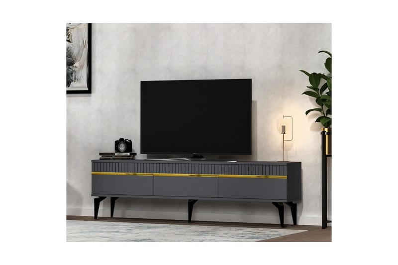 Defneia TV-bord 180 cm - Guld/Antracit - Møbler - TV borde & mediemøbler - TV-borde
