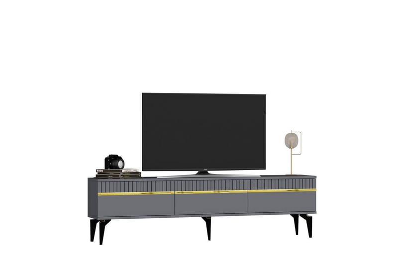Defneia TV-bord 180 cm - Guld/Antracit - Møbler - TV borde & mediemøbler - TV-borde
