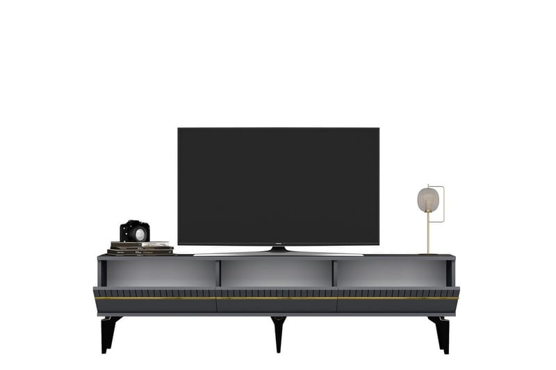 Defneia TV-bord 180 cm - Guld/Antracit - Møbler - TV borde & mediemøbler - TV-borde