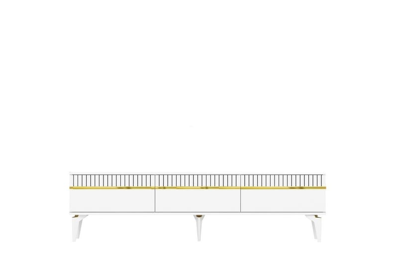 Defneia TV-bord 180 cm - Guld/Hvid - Møbler - TV borde & mediemøbler - TV-borde