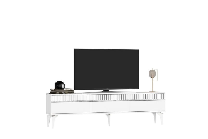 Defneia TV-bord 180 cm - Hvid/Sølv - Møbler - TV borde & mediemøbler - TV-borde