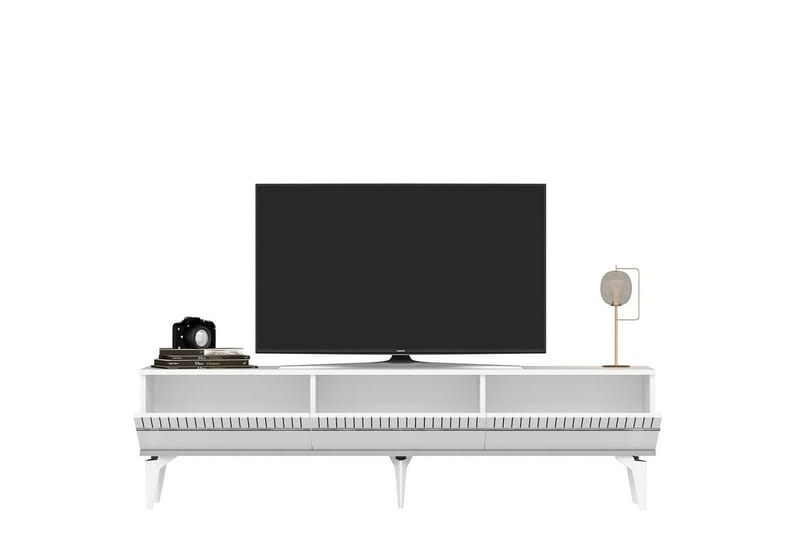 Defneia TV-bord 180 cm - Hvid/Sølv - Møbler - TV borde & mediemøbler - TV-borde