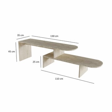 Deliones TV-bænk 130 cm - Travertin - Møbler - TV borde & mediemøbler - TV-borde