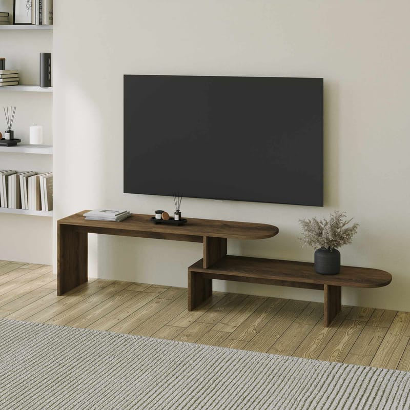 Deliones TV-bænk 130 cm - Valnød - Møbler - TV borde & mediemøbler - Mediestativ & vægbeslag
