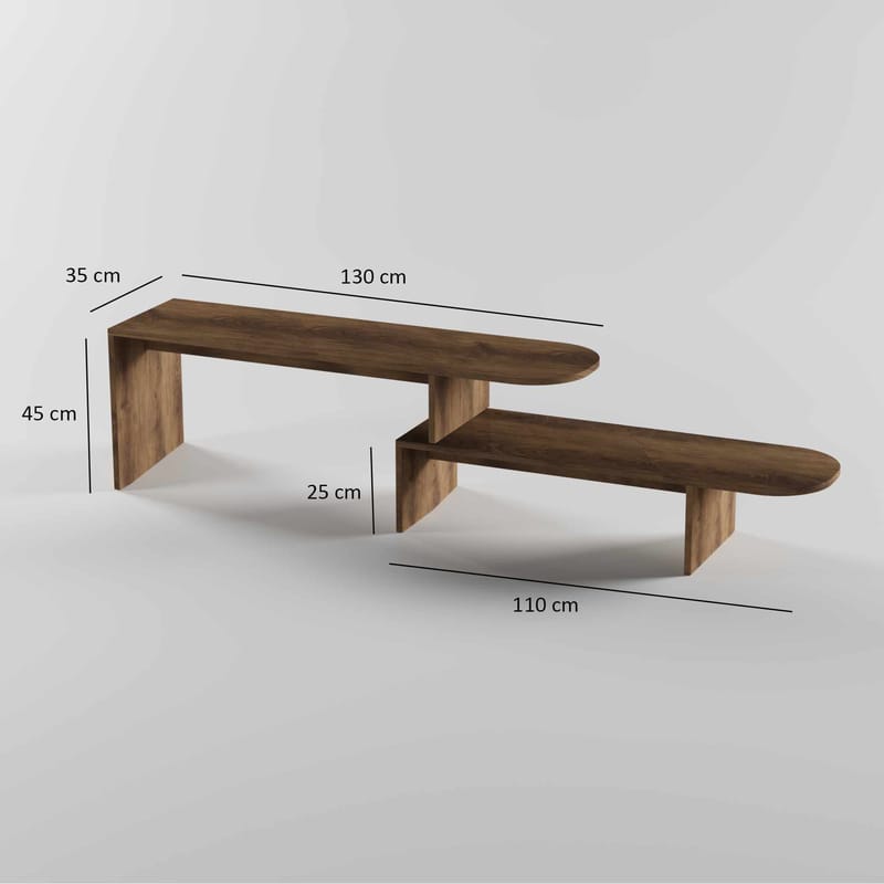Deliones TV-bænk 130 cm - Valnød - Møbler - TV borde & mediemøbler - Mediestativ & vægbeslag