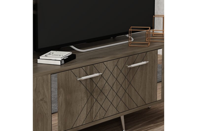 Detas Tv-bænk 150 cm - Valnød/Sølv - Møbler - TV borde & mediemøbler - TV-borde
