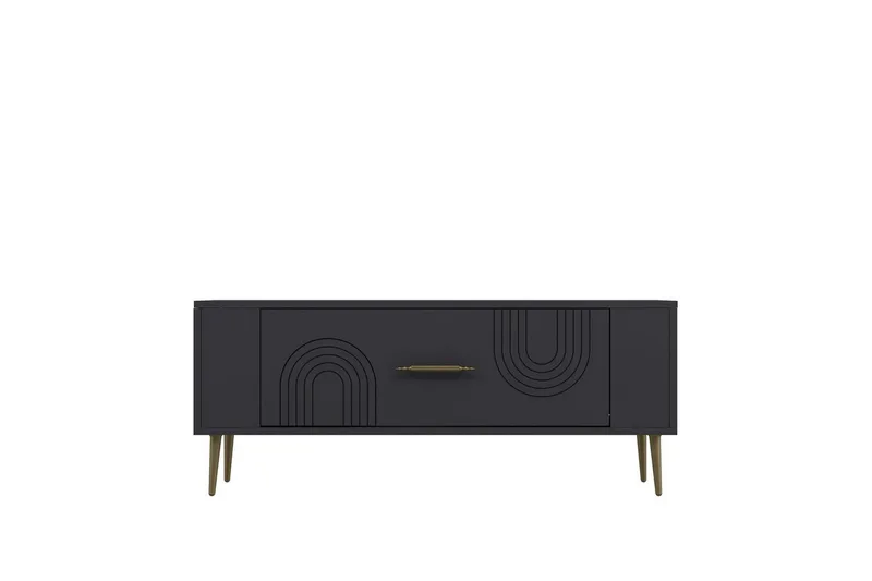 Deyric TV-bænk 120 cm - Antracit/Guld - Møbler - TV borde & mediemøbler - TV-borde