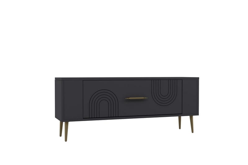 Deyric TV-bænk 120 cm - Antracit/Guld - M�øbler - TV borde & mediemøbler - TV-borde