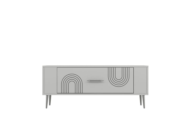 Deyric TV-bænk 120 cm - Hvid/Sølv - Møbler - TV borde & mediemøbler - TV-borde