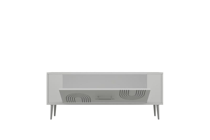 Deyric TV-bænk 120 cm - Hvid/Sølv - Møbler - TV borde & mediemøbler - TV-borde