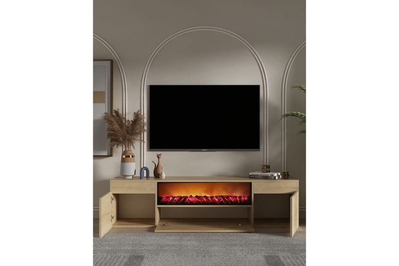 Deyron TV-bænk 180 cm - Natur - Møbler - TV borde & mediemøbler - TV-borde