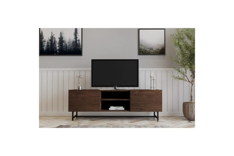 Deyvon TV-bænk 150 cm - Valnød - Møbler - TV borde & mediemøbler - TV-borde