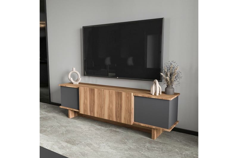 Diannare TV-bord 180 cm - Mellemfarvet træ/Antracit - Møbler - TV borde & mediemøbler - TV-borde