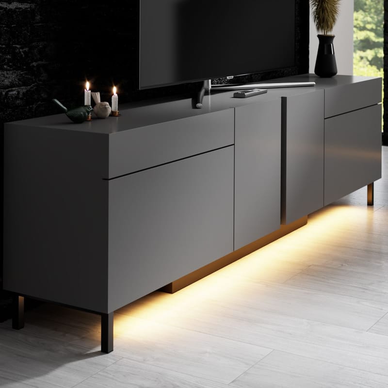 Djarhint TV-bænk 180 cm - Antracit - Møbler - TV borde & mediemøbler - Mediestativ & vægbeslag