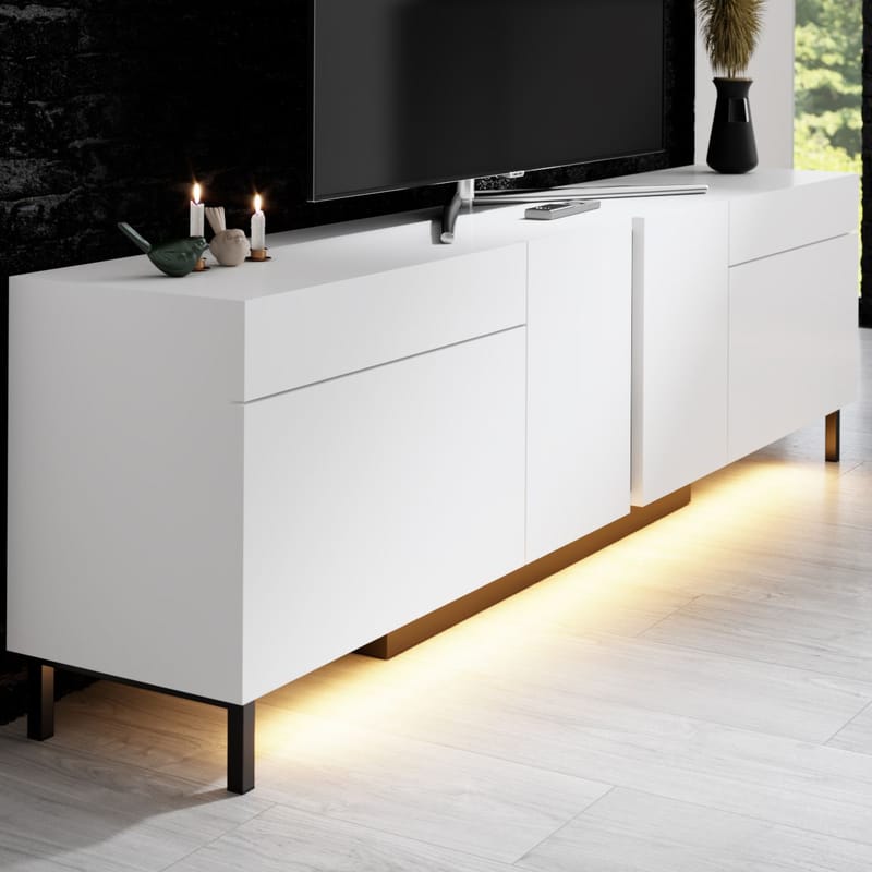 Djarhint TV-bænk 180 cm - Hvid - Møbler - TV borde & mediemøbler - Mediestativ & vægbeslag