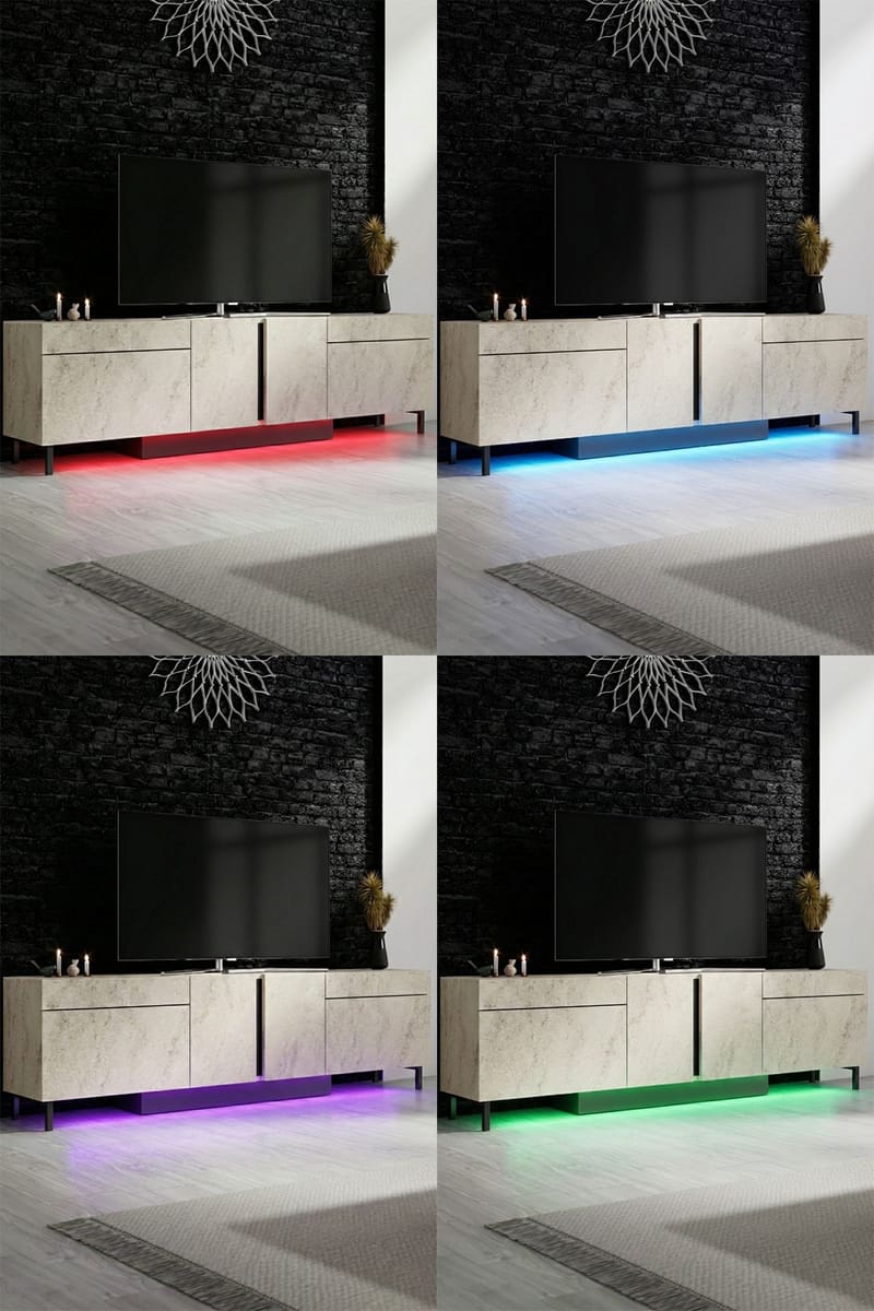 Djarhint TV-bænk 180 cm - Travertin - Møbler - TV borde & mediemøbler - Mediestativ & vægbeslag