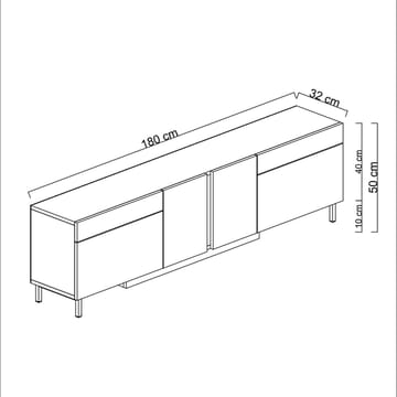 Djarhint TV-bænk 180 cm - Travertin - Møbler - TV borde & mediemøbler - TV-borde