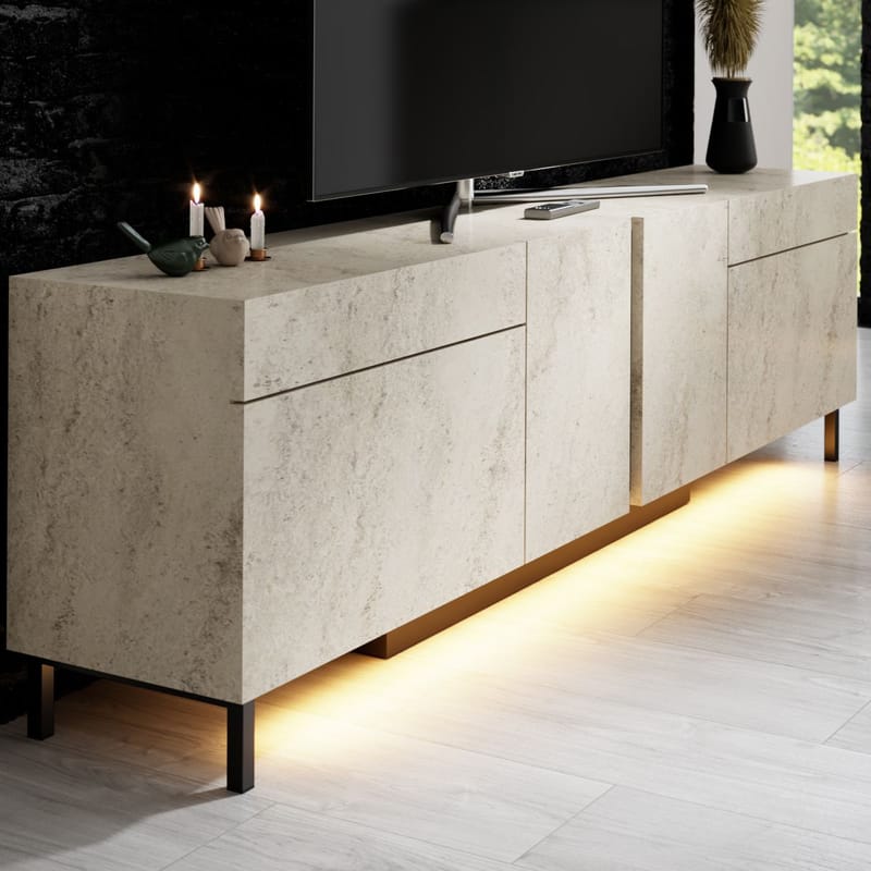 Djarhint TV-bænk 180 cm - Travertin - Møbler - TV borde & mediemøbler - Mediestativ & vægbeslag