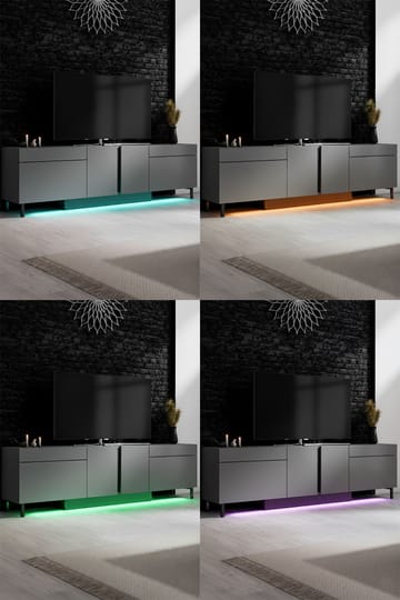 Djarhint Tv-bord 180 cm med Opbevaring i Metal - Antracit - Møbler - TV borde & mediemøbler - TV-borde