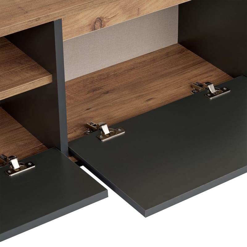 Domar TV-bænk 160 cm - Antracit, Atlantic pine - Møbler - TV borde & mediemøbler - TV-borde