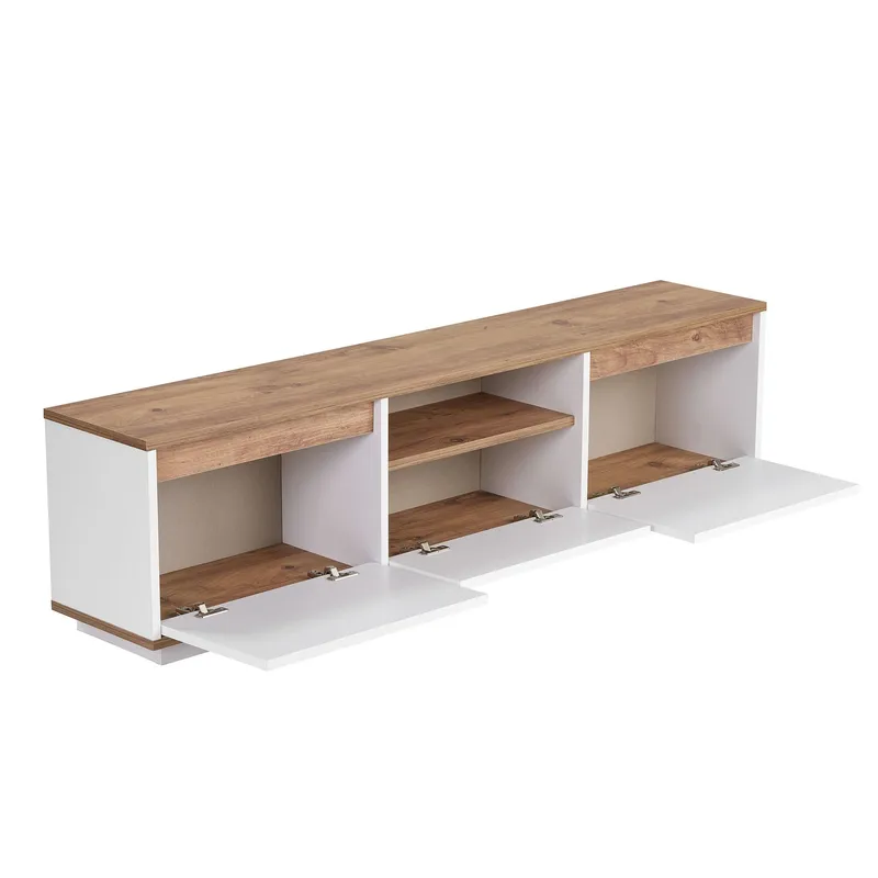 Domar TV-bænk 160 cm - Atlantic fyr, hvid - Møbler - TV borde & mediemøbler - TV-borde