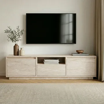 Domar TV-bænk 160 cm - Travertin - Møbler - TV borde & mediemøbler - TV-borde