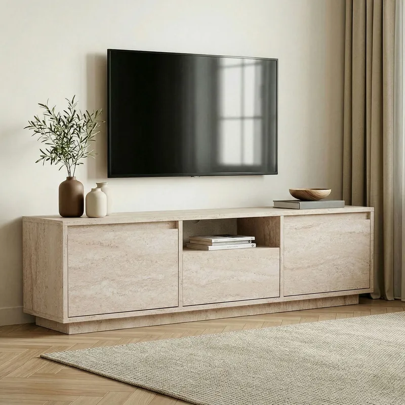 Domar TV-bænk 160 cm - Travertin - Møbler - TV borde & mediemøbler - TV-borde