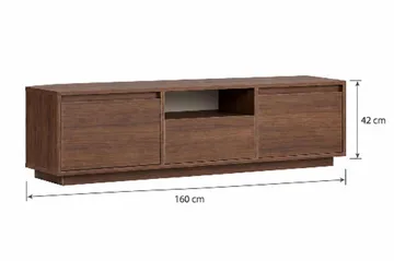 Domar TV-bænk med opbevaring 160 cm - Valnød - Møbler - TV borde & mediemøbler - TV-borde