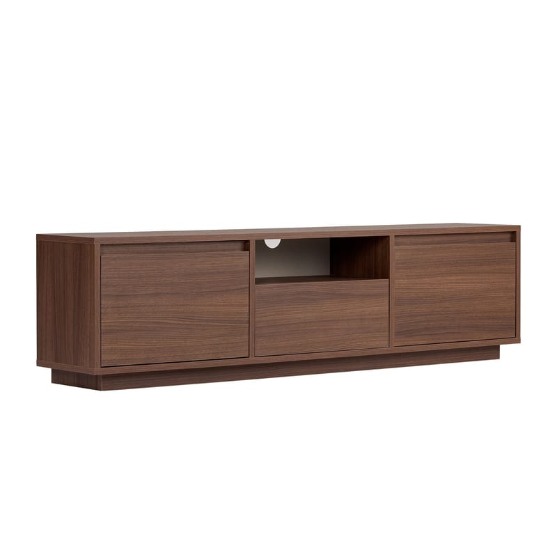 Domar TV-bord 160 cm med Opbevaring, Træ- og Valnøddeudseende, Brun
