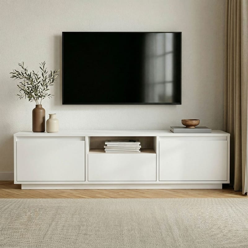 Domar TV-bord 160 cm med Opbevaring - Hvid - Møbler - TV borde & mediemøbler - TV-borde