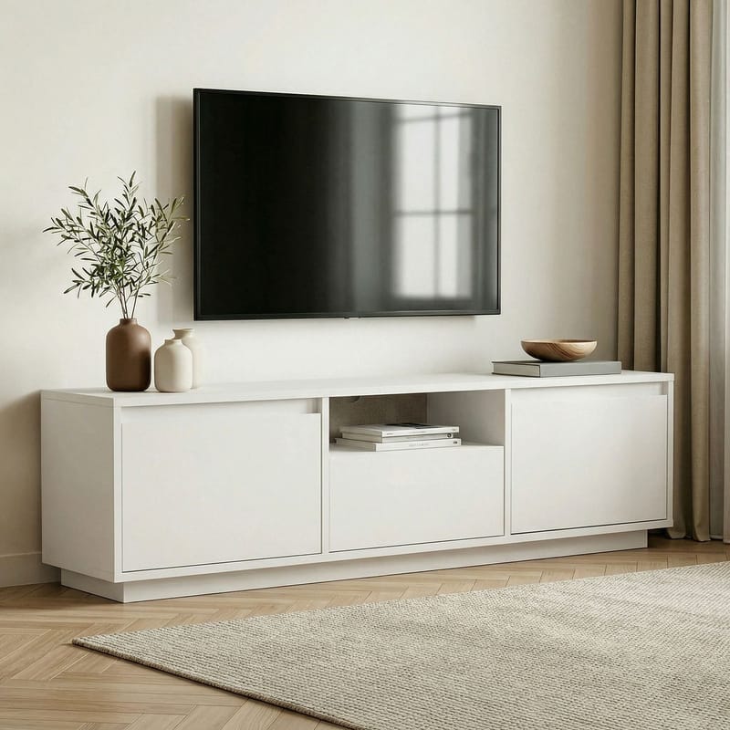 Domar TV-bord 160 cm med Opbevaring - Hvid - Møbler - TV borde & mediemøbler - TV-borde