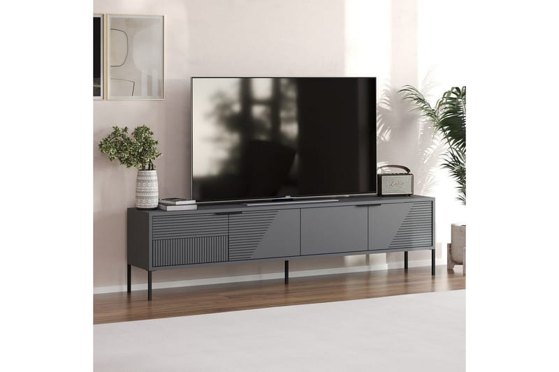 Dorellez TV-bænk 180 cm - Antracit - Møbler - TV borde & mediemøbler - TV-borde