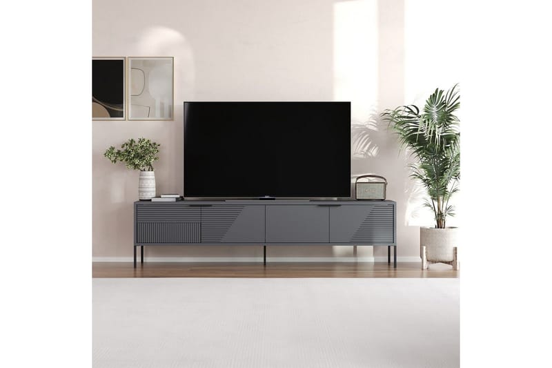 Dorellez TV-bænk 180 cm - Antracit - Møbler - TV borde & mediemøbler - TV-borde