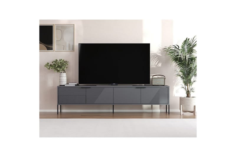 Dorellez TV-bænk 180 cm - Antracit - Møbler - TV borde & mediemøbler - TV-borde