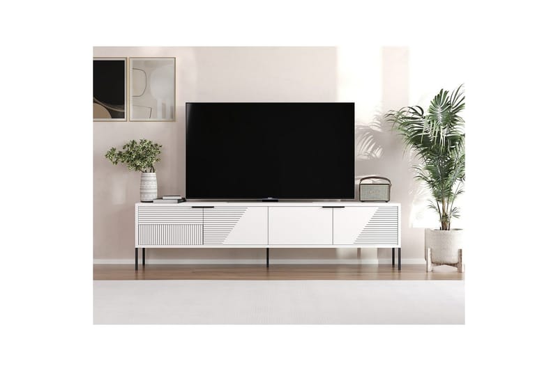 Dorellez TV-bænk 180 cm - Hvid - Møbler - TV borde & mediemøbler - TV-borde
