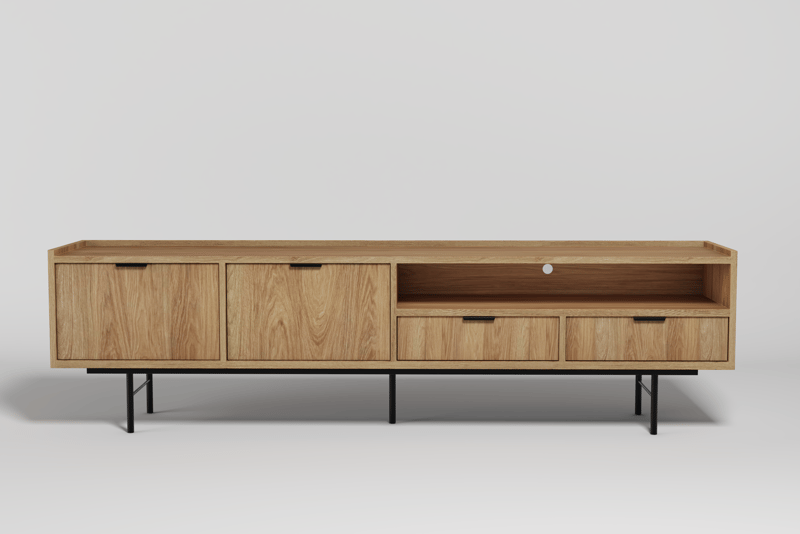 Dravo TV-bord 200 cm - Naturlig hickory - Møbler - TV borde & mediemøbler - TV-borde