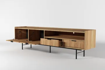 Dravo TV-bord 200 cm - Naturlig hickory - Møbler - TV borde & mediemøbler - TV-borde