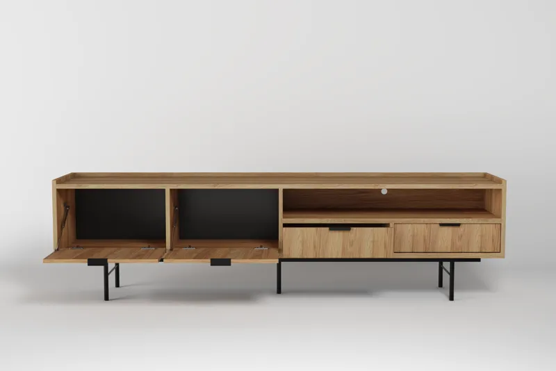 Dravo TV-bord 200 cm - Naturlig hickory - Møbler - TV borde & mediemøbler - TV-borde