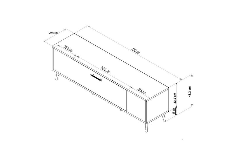Drova TV-bænk 150 cm - Antracit/Guld - Møbler - TV borde & mediemøbler - TV-borde