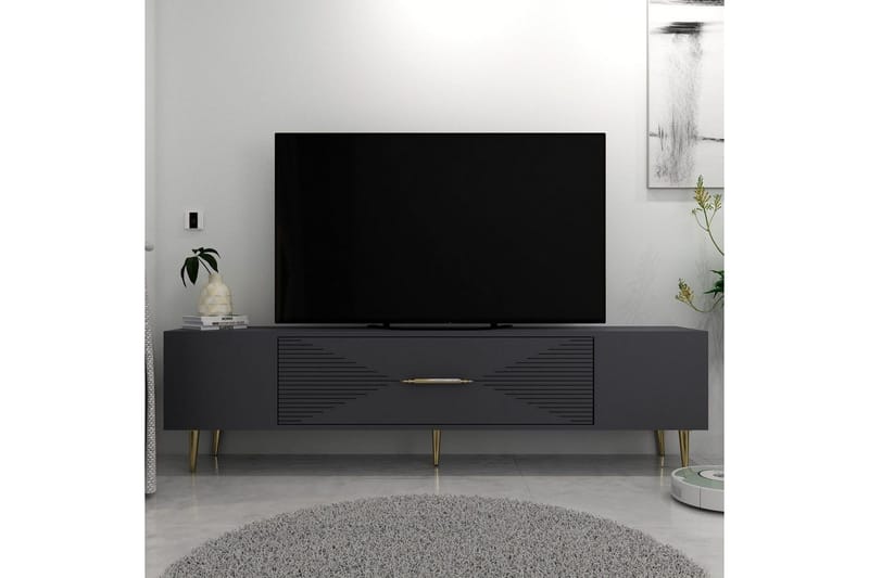 Drova TV-bænk 150 cm - Antracit/Guld - Møbler - TV borde & mediemøbler - TV-borde