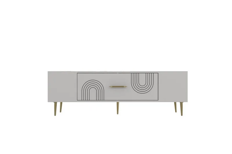 Drova TV-bænk 150 cm - Hvid/Guld - Møbler - TV borde & mediemøbler - TV-borde