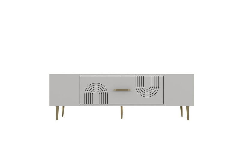 Drova TV-bænk 150 cm - Hvid/Guld - Møbler - TV borde & mediemøbler - TV-borde